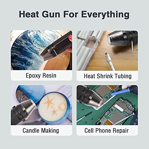 Mini Heat Gun, Dual Temperature 392℉ & 662℉ Hot Air Gun For Shrink Wrapping, Epoxy Resin& Vinyl, Craft Embossing, Electronics Repairing And Stripping Paint #TOP4