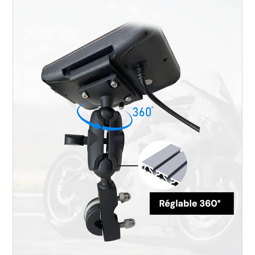 LBG RideMate M5 - Dashcam Moto 2.5K+2.5K (1440p), Tableau de Bord Carplay Android Auto, Caméra embarquée Avant et arrière avec capteur Starvis, Enregistrement en Boucle, Marque française, Grand Angle