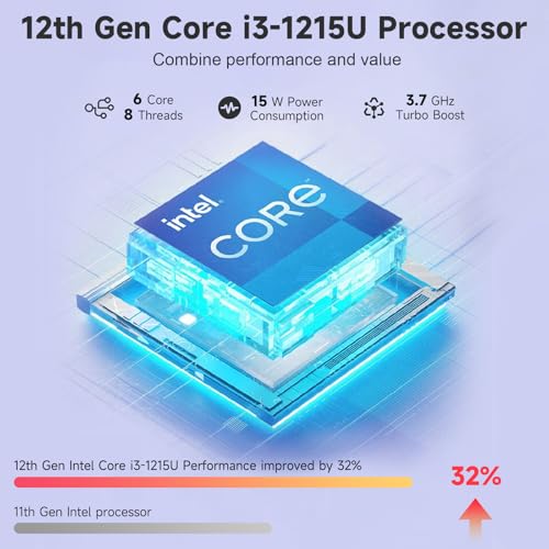 Image of NIMO 17.3 inch FHD IPS Laptop, Intel Core i3-1215U (Beats i5-1135G7 Class), 16GB RAM, 256GB SSD, Windows 11 Home, Wi-Fi 6, Backlit Keyboard, Fingerprint, USB-C 65W Fast Charge, Bluetooth 5.2, 180 View