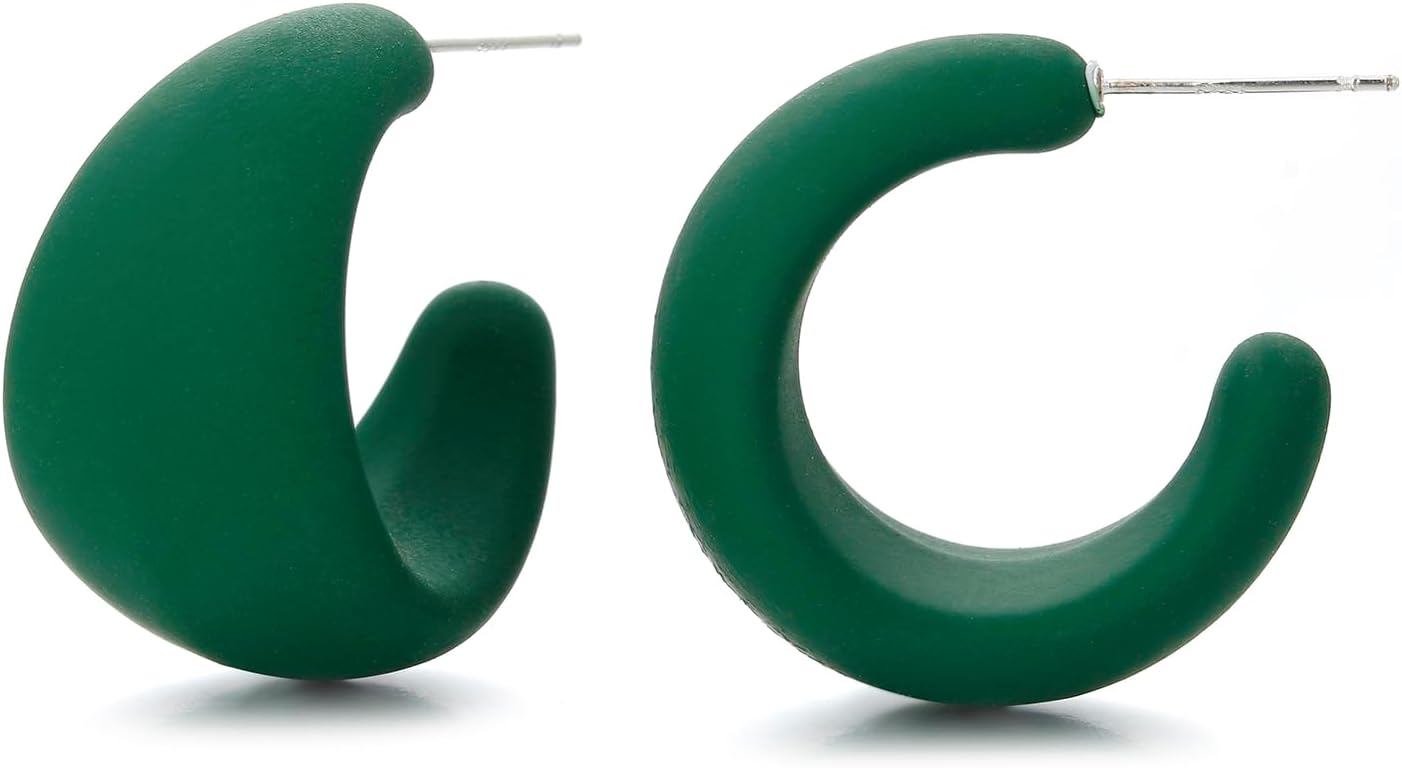 Acrylic Small Round Hoop Earrings, Lightweight Open Hoops Candy Color Hoop Earrings for Women