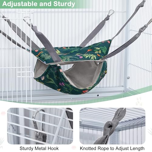 Hedgeink Frettchen Hängematten 4er Set – Waschbare Kuschelhöhle & Hängematte für Ratten, Meerschweinchen, Chinchilla – Kleintier Zubehör für Käfig, Nest, Tunnel & Schlafplatz