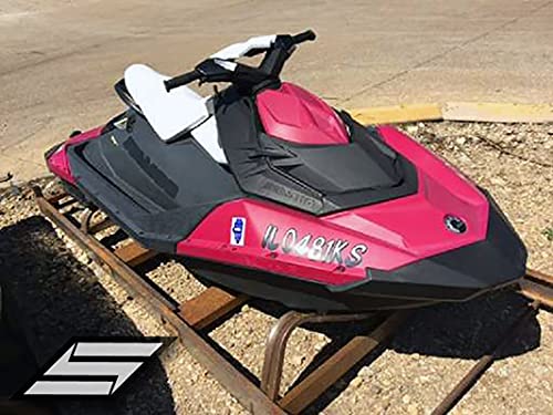 Image of STIFFIE Whipline Black /Team Green 3 inch Super Sticky Boat & PWC Registration Decals • Numbers Letters Stickers
