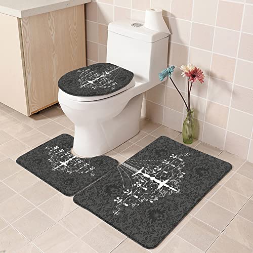 Badezimmer Set, rutschfeste Badematte und WC-Vorleger-Set, Stilvoller viktorianischer und viktorianischer barocker… – Bild 5