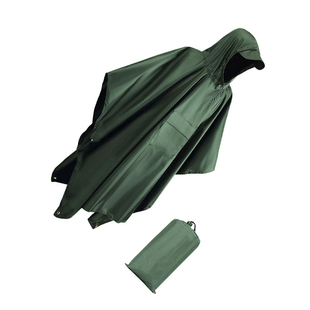 Poncho de lluvia largo multifuncional en chaqueta de emergencia para mujer, unisex, para adultos, montañismo, al aire libre, verde, Juego de 3 (verde), 42,5 EU