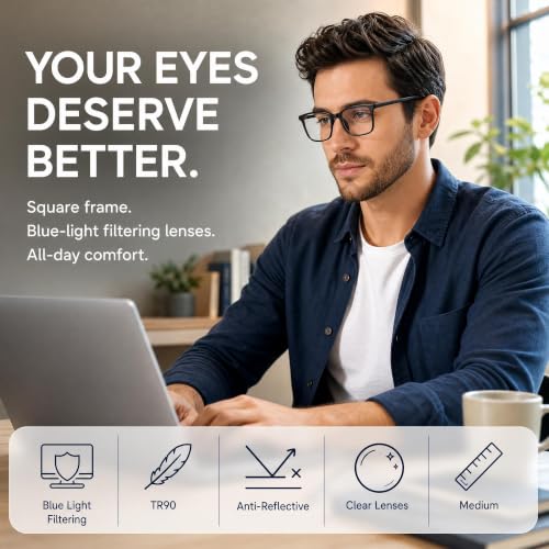 LENSKART BLU Zero Power Blue Cut Computer Glasses, Black - Image 4