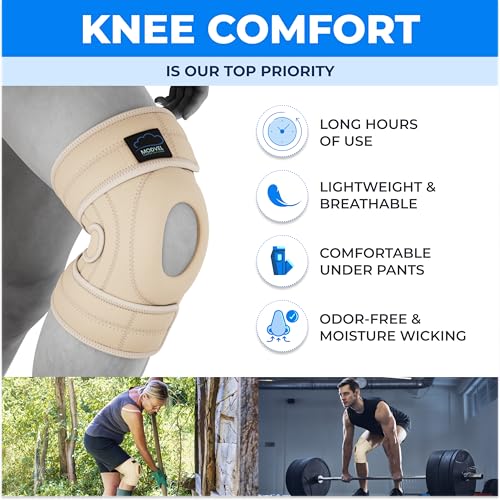 Image of Modvel ELITE Knee Brace for Men & Women - Patella Gel Pads & Side Stabilizers for ACL, Meniscus Tear, Arthritis & Injury Recovery - Maximum Support for Running, Sports & Joint Pain Relief