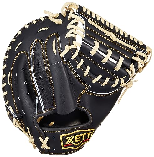ZETT BPROCM620 Hard Baseball Catcher's Mitt, Pro Status, Tomoya Mori, Player Type, for Right Throw, Made in Japan, N Black/Pastel Blanc (1932N)