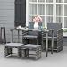 Outsunny Polyrattan Sitzgruppe Gartenmöbel Set 11tlg. Kissen Grau