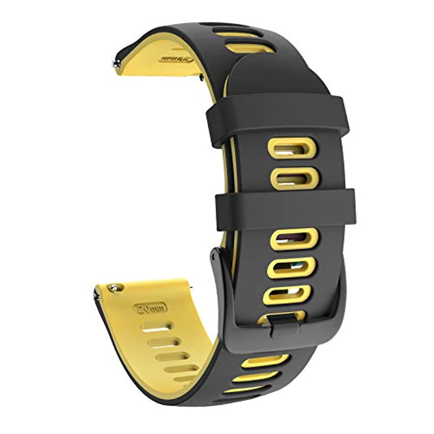 ZACLAY 20mm Soft Silicone Replacement Wristband Compatible with Garmin Vivoactive 3/ Forerunner 645/ Venu Strap, for Samsung Galaxy Watch 3 42mm/