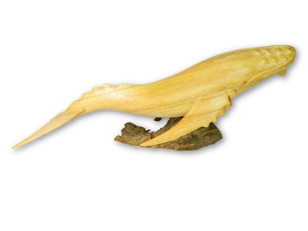 Thai Gifts Wooden Whale Carving - Hand Carved Humpback Whale 50Cm