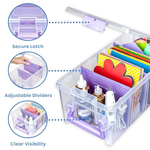 ArtBin Semi Satchel Portable Craft Organizer with 3 Dividers - Clear Plastic Storage Case for Art & Craft Supplies by ArtBin - Image 8
