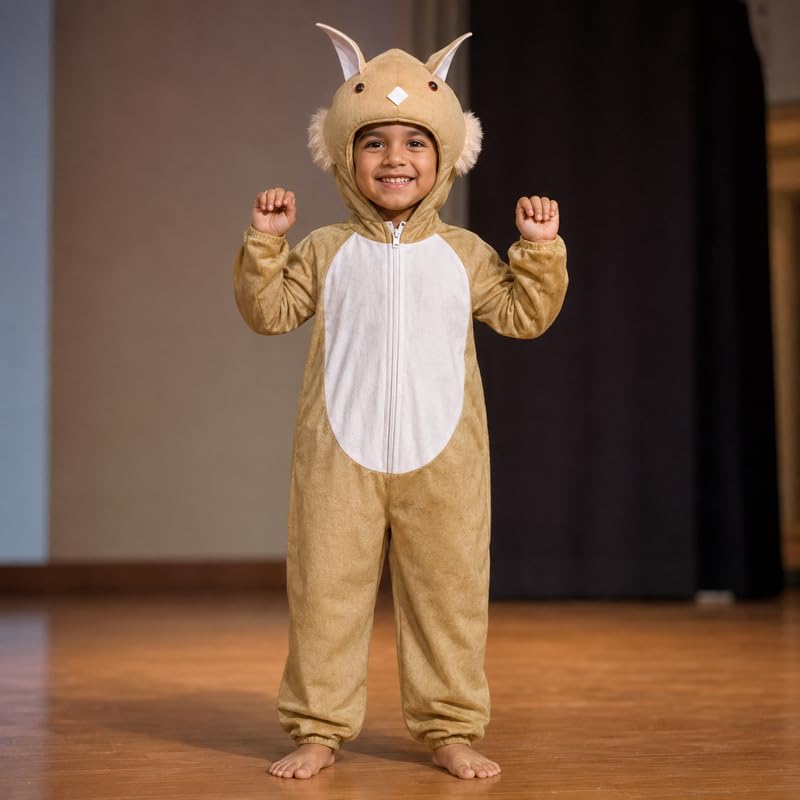 Image of Animal Costume for Kids | Plush Fancy Dress Costume for Boys & Girls |School Fancy Dress, Annual Day, Jungle Theme, Role Play, Halloween & Birthday Party