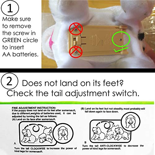 Haktoys Flip Over Puppy Battery Powered Dog Somersaults Walks Sits Barks for Animal and Pet Loving Toddlers & Kids - Thumbnail 4