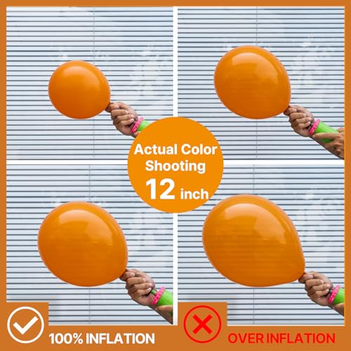 Image of PartyWoo Burnt Orange and Mustard Yellow Balloons 140 pcs Different Sizes Pack of 18 12 10 5 Inch Fall Balloon Arch Kit Garland for Thanksgiving Halloween Graduations Birthday Party Decorations