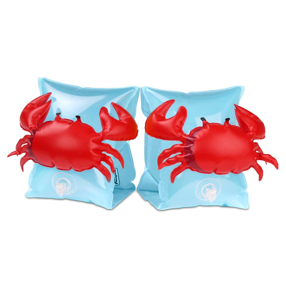 Seaich Crab Inflatable Swim Arm Floaties for Kids | 9 x 6 Inches Inflatable Swimming Arm Float Bands for Toddlers | Unisex Multicolor Arm Bands Water Rings