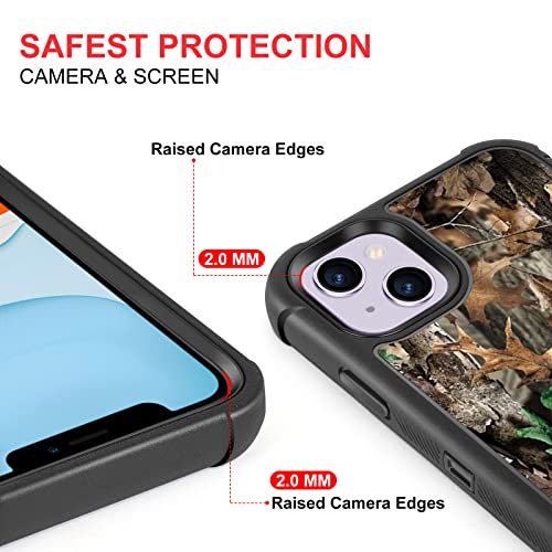 XWMHHP Compatible with iPhone 15 Case Camo Leaf Design for Men Boys Kids, 3-Layer Rugged Shockproof Hard Plastic Bumper +Soft Silicone Rubber Heavy Duty Protection Cover by XWMHHP - Used condition - Image 4