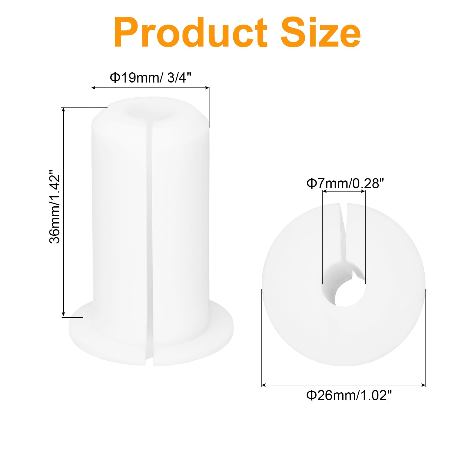 uxcell 8Pcs Wall Grommets for Cables 3/4 Inch Silicone Cable Wall Bushing Feed Through Cable Routing Kit Accessories Wall Cable Pass Through for Ethernet with 7mm Hole, White