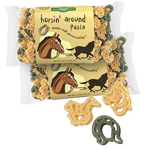 Pastabilities Fun Shaped Pasta for Kids - Horsin' Around Pasta - Stallion and Horshoe Animal Theme, Non-GMO Natural Wheat Pasta, All-Natural, Kosher Certified, Made in the USA, (2 Pack,14 Oz)