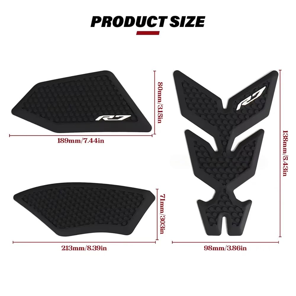 Protection de réservoir de carburant antidérapante en caoutchouc pour Yamaha YZF R7 2026