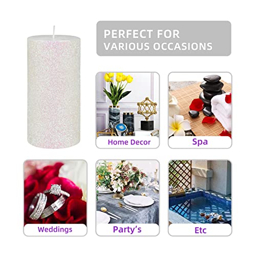 Zest Candle CPZ-167 Pillar Candle, 3 By 6-Inch, Metallic White Glitter thumb #4