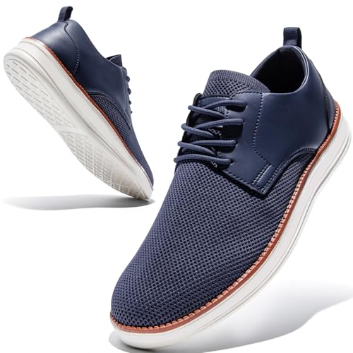 Image of Men's Casual Dress Oxfords Shoes Breathable Knit Leisure Fashion Sneakers Lightweight Comfortable Walking Shoes
