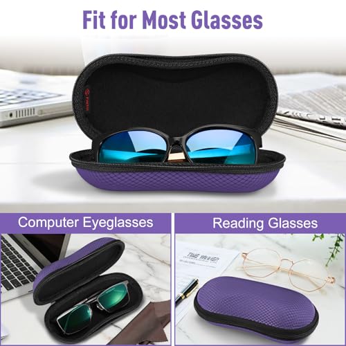 Image of FINTIE Sunglasses Case, Hard EVA Shell Shockproof Sport Glasses Case with Metal Carabiner Travel Zipper Eyeglasses Holder