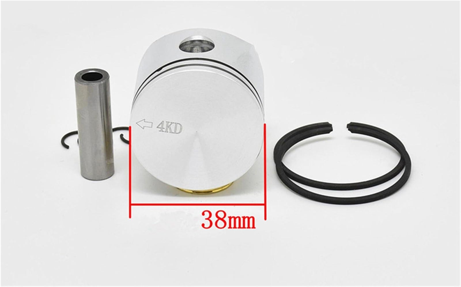 Kit de pistón de 38 mm for EF3600, 3700, EF3800, O-Mac 937, 938, Sparta 36, ​​37, 38 Cilindros. Incluye Anillo, Pasador y Clip.(1 Set)