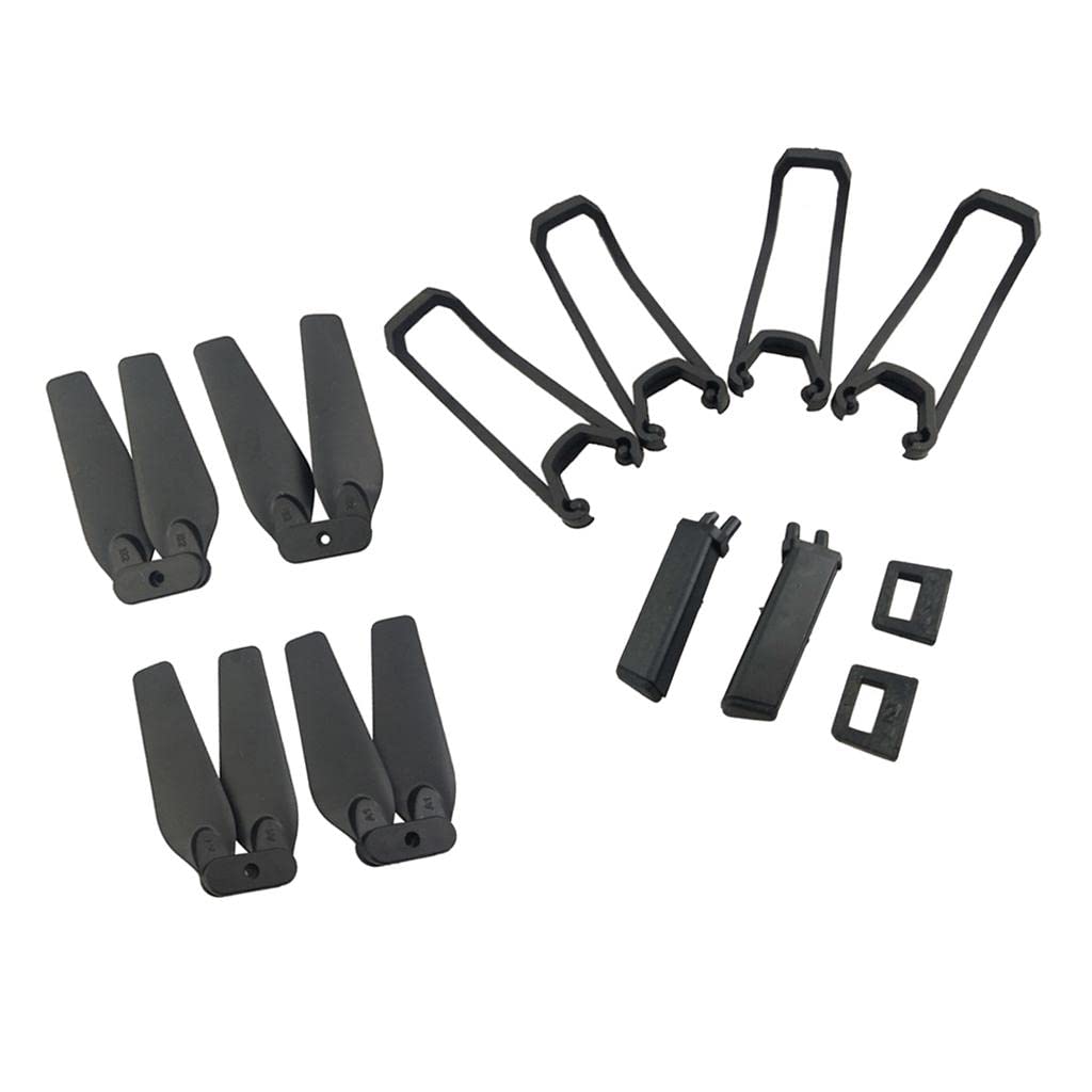 MagiDeal Set Hélice & Protection & Train D'atterrissage pour E58 S168 JY019 RC Drone