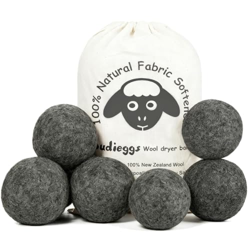 Image of Budieggs Wool Dryer Balls XL 6-Pack, 100% New Zealand Wool Handmade | Chemical-Free Natural Fabric Softener Reusable, Reduces Wrinkles, Tangling, Drying time & Static Cling, Lasts 1000+ Loads