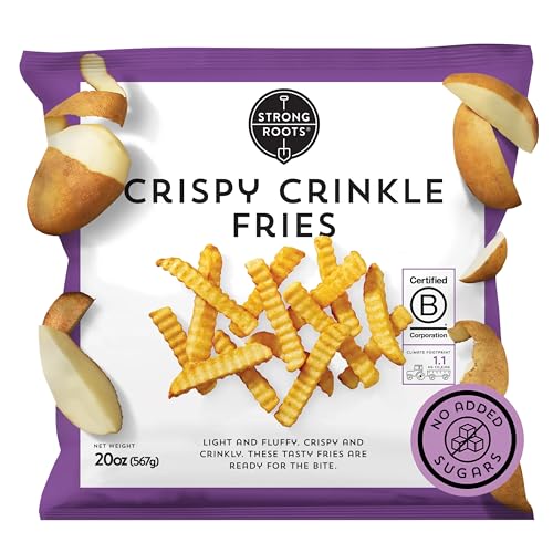 Strong Roots Crispy Crinkle Fries, 20 oz., Vegan & Gluten Free Frozen Fries, Low in Sugar, Salt &...