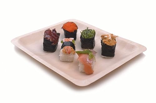 Miniatura 2 de Earth Friendly - Platos desechables de madera de abedul 100% compostables y biodegradables para fiestas, bodas, eventos de catering (plato de cena