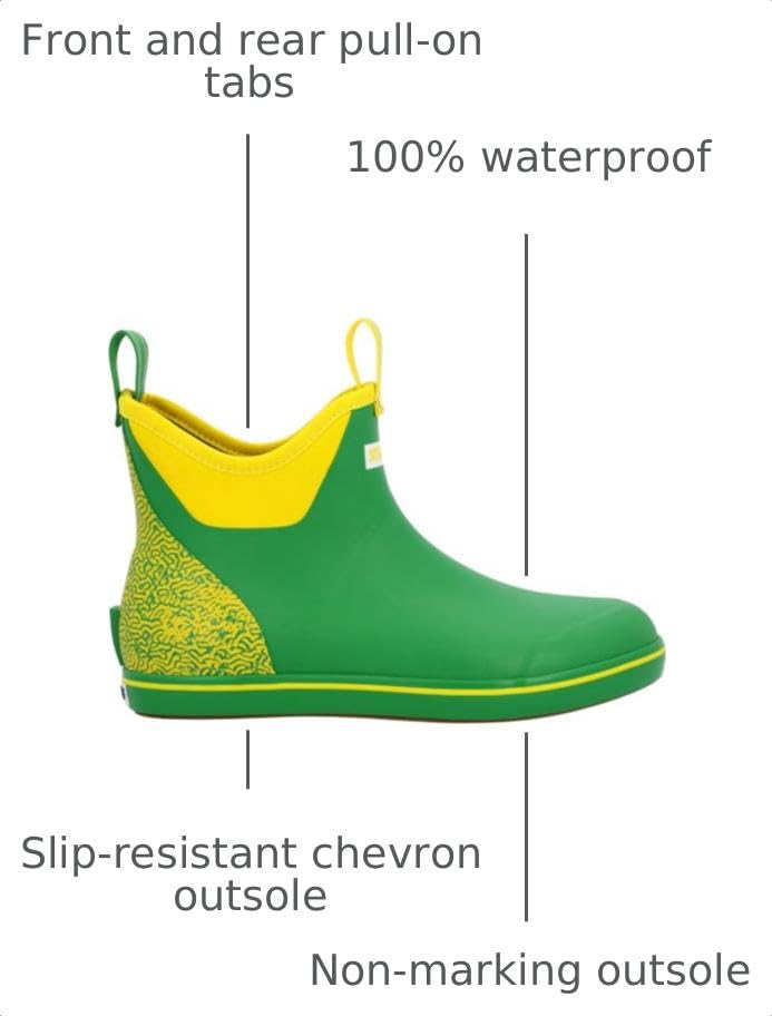Image of XTRATUF 6 inch Sesame Street Women's Ankle Deck Boot - Lightweight, 100% Waterproof Rubber Footwear - Non-Marking, Slip-Resistant Outsole - Moisture-Wicking Liner