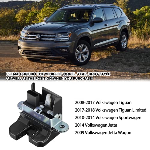 Image of SYERAL Tailgate Latch Assembly Trunk Lid Actuator 5M0827505E9B9 Liftgate Latch Lock Compatible with Volkswagen 2008-2017 Tiguan, 2017-2018 Tiguan Limited, 2010-2014 Sportwagen