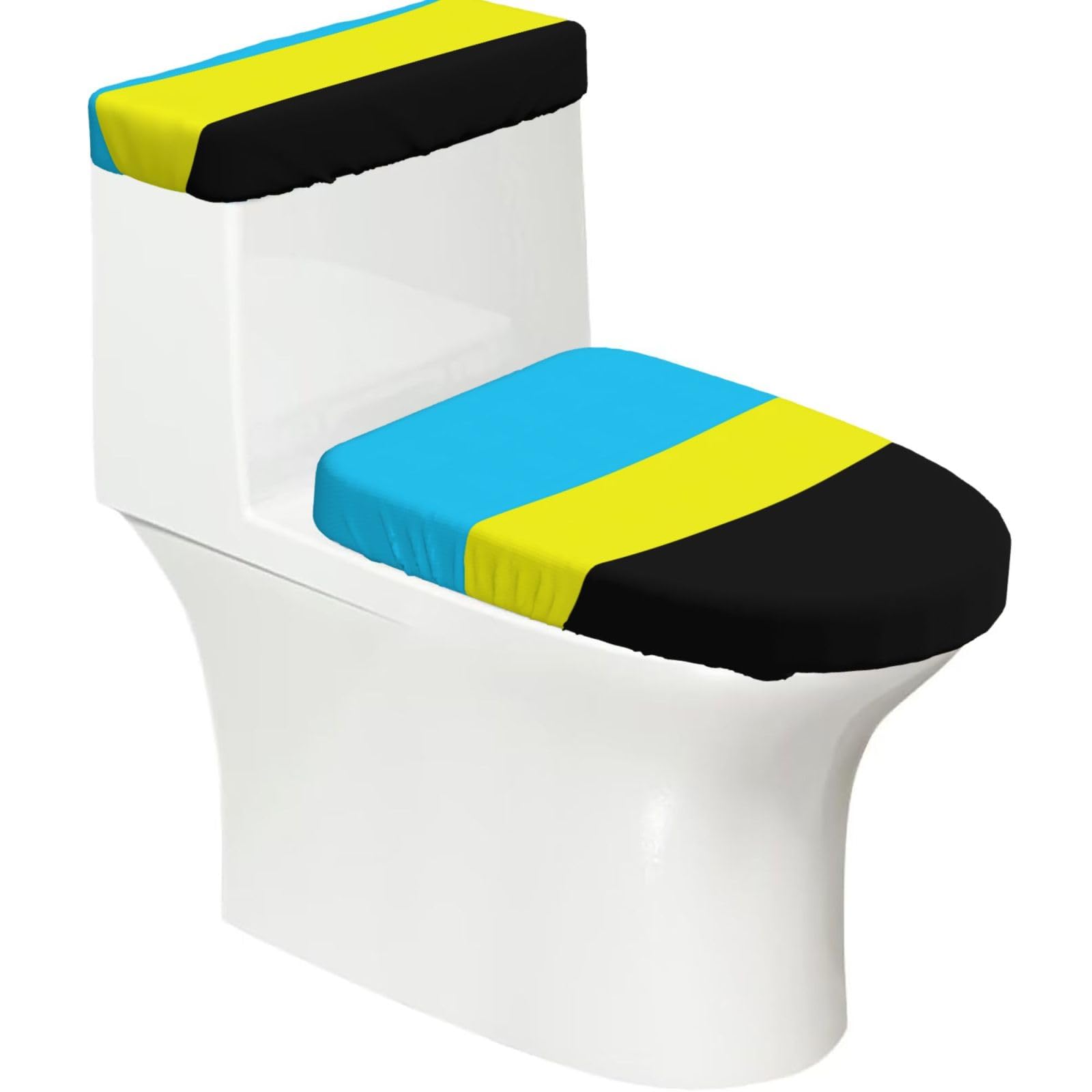 Flag Of The Sultanate Of Burongan Print Toilet Covers Set With Elastic Bottom, Universal Toilet Lid And Toilet Tank Covers