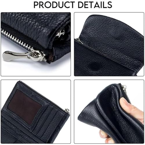 Unisex Pebble Leather Wallet, Small Walletsfor Women,Slim Lightweight Card Holder for Travel, with Coin Holder & Cash Slots (Light purple)4