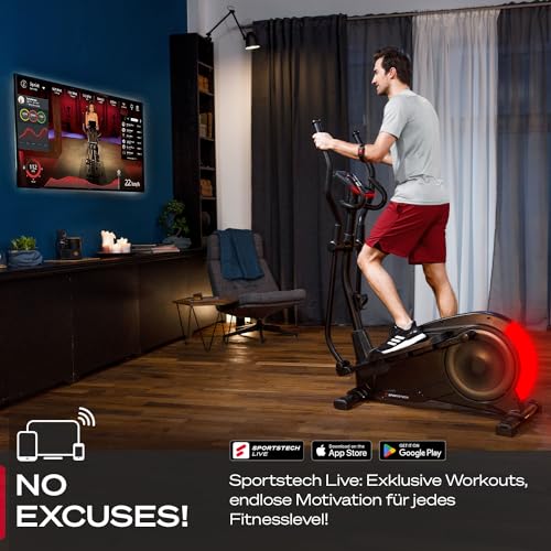 Ergometer Sportstech CX700 mit LED-Technologie für Home-Fitness