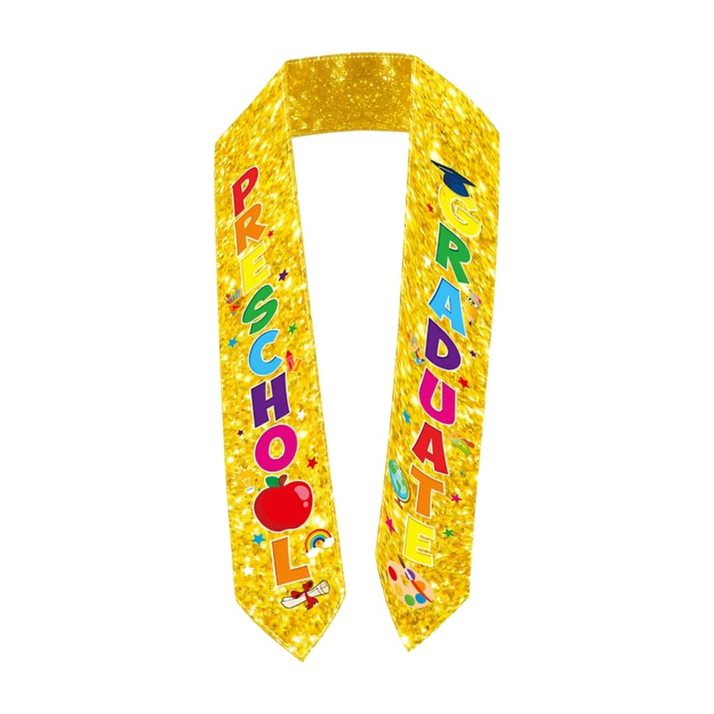 Elnwnnkc Preschool Graduation Sash with Colorful Patterns for Ceremony Decoration Soft Fabric Stole Graduation