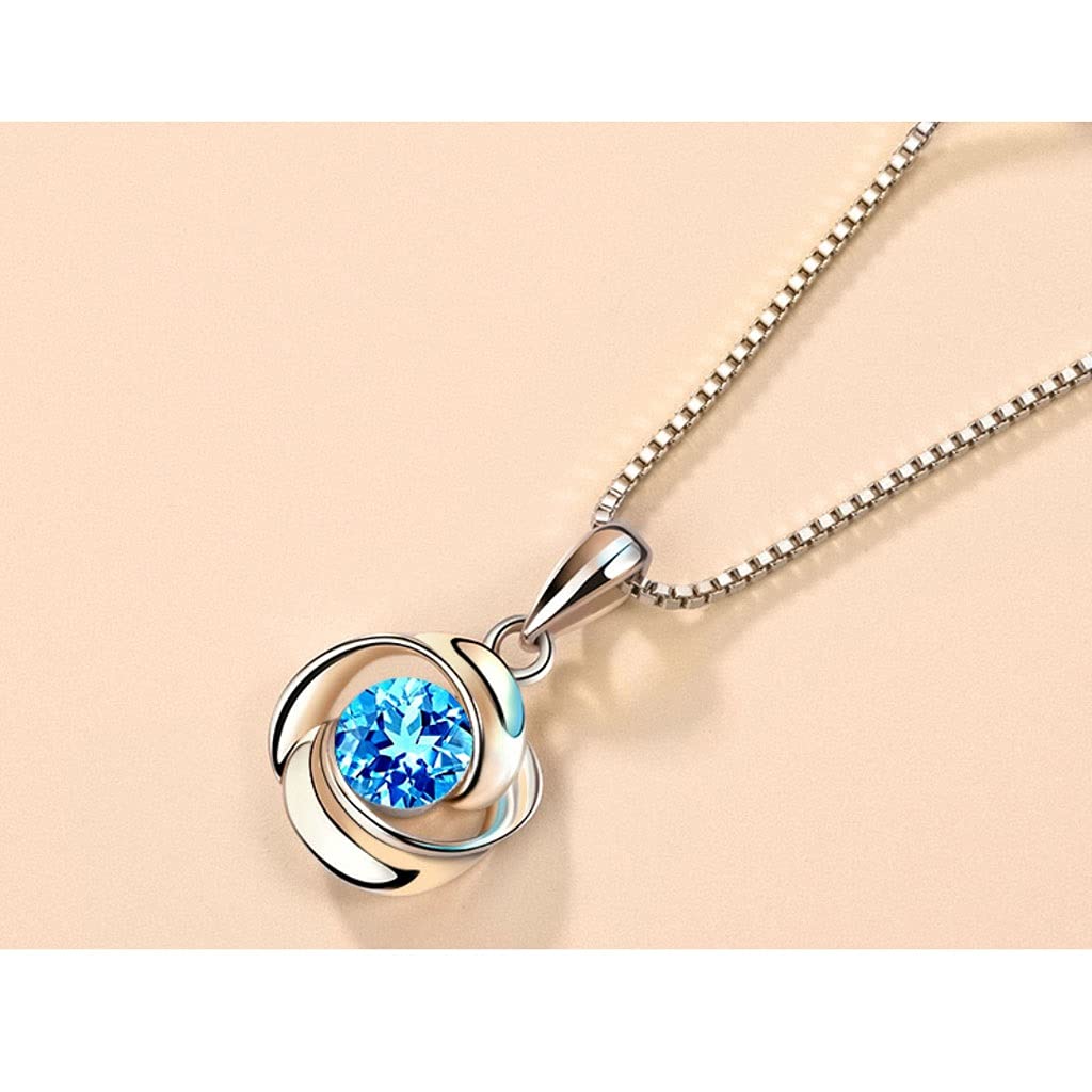 Collane Collana Topa Stone Sterling Silver Silver Clavicle Collane Collane Rosa squisita per Le Donne (Set Confezione Regalo) Collana da Donna