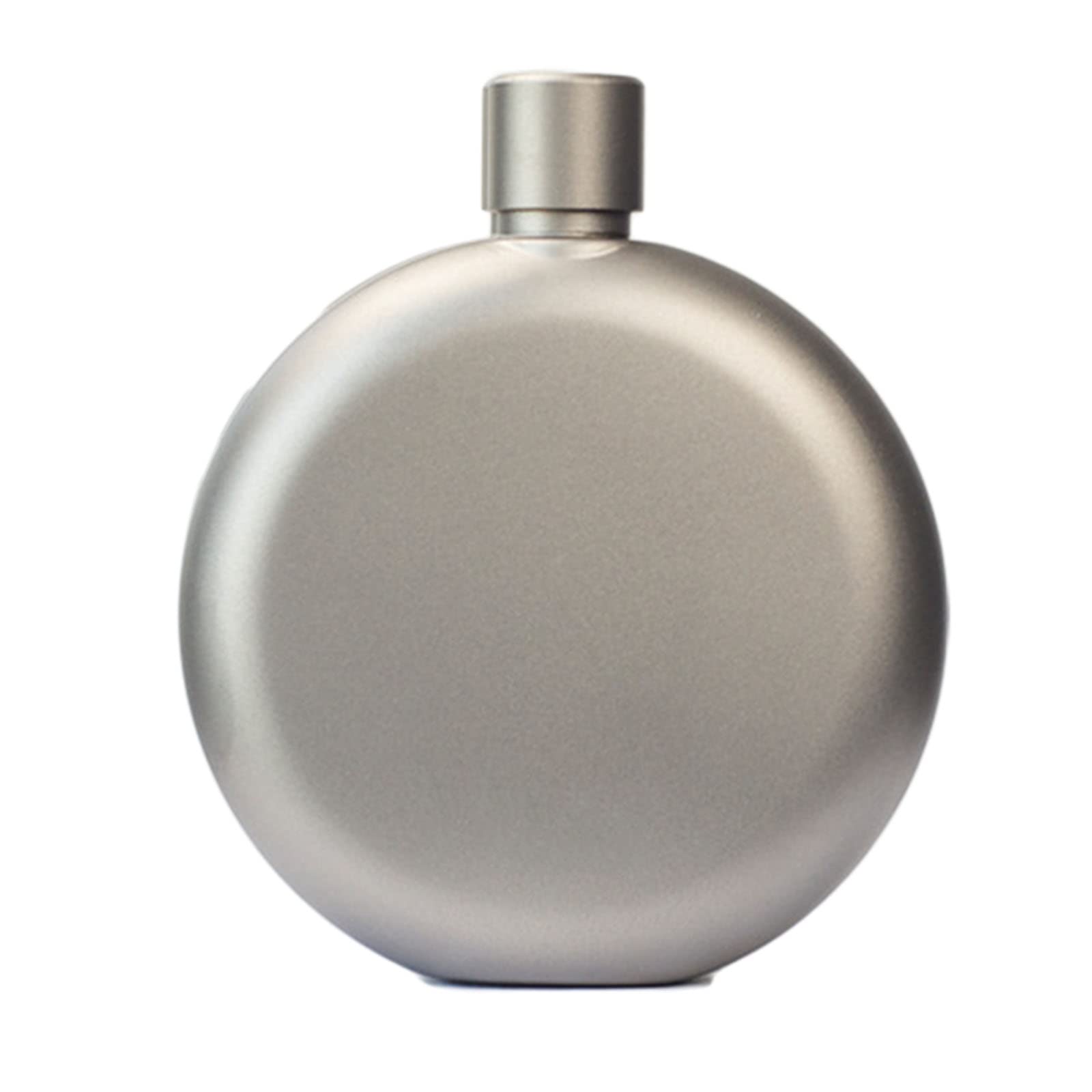 200ML Titanium Hip Flask, Round Top Shelf Flasks, with Funnel, Lightweight Portable Men Wine Bottle for Camping Backpacking Hiking Travelling