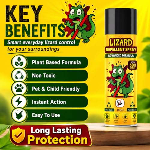 Image of Lizard Killer Control Spray for Home | Powerful Lizard Repellent And Control Spray for Walls, Kitchen And Corners | Easy-to-Use Pest Control Solution for Chipkali (Pack Of 2)