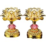 Rutexc 蓮華灯 2 個セット USB 供給 光る蓮の花デザイン 仏壇・神前・霊前用 お盆・法事・お彼岸・命日・葬式適応 仏具 インテリア照明