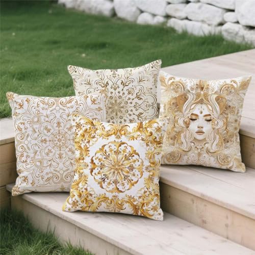 Housse coussin 60x60cm imperméable pour canapé de jardin bohème carré