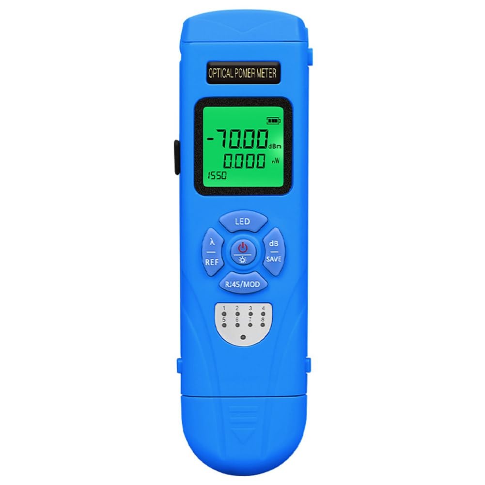 Xnuiasqe Rechargeable Optical Power Meter -70+10dbm FTTH Fiber Optic Power Meter with LED OPM SC/FC/Fiber Power Meter