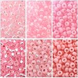Pink Collection - 6 Color Mix Miyuki Round Rocaille Seed Beads Size 11/0, Each in 8.5 Gram Tube