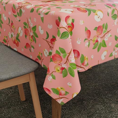 Encasa XO Nappe imprimée en Polyester, Nappe en Tissu sergé, Hydrofuge, Longueur 140x240 cm pour 6 to 8 Seater Table à Manger rectangulaire. Résistant -...