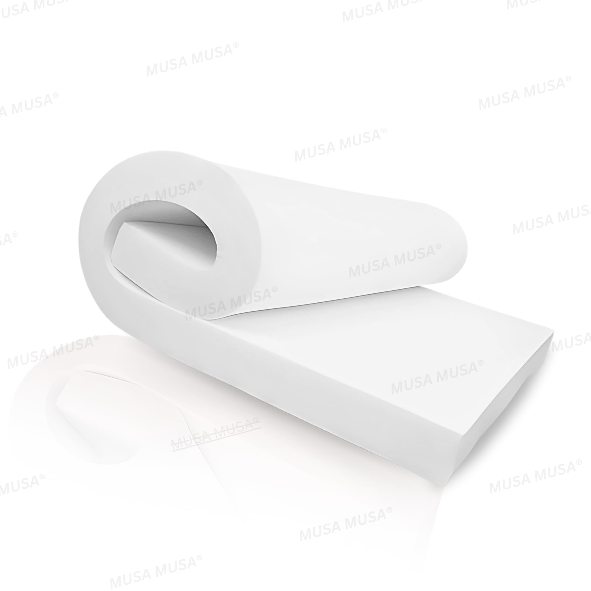 MUSA High Density Upholstery Foam Sheet - Cut to Any Size - Replacement Sofa Cushions & Seat Pads - Dining & Stool Chair Foam Seat Padding (16" X 32", 5)