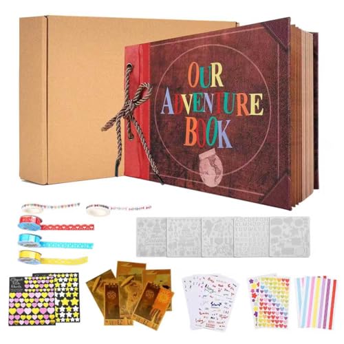 El Mejor Listado de Albumes para comprar online. 47 Album de Fotos Nuestro Libro de Aventuras–DIY Scrapbook Kit Hecho a Mano,80 Páginas Expandible para Parejas,Regalo de Aniversario,Novios,Bodas o Familias (Incluye Adhesivos y...