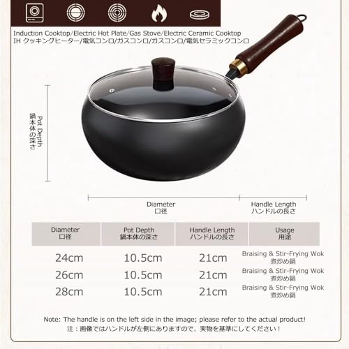 Wok de Hierro Puro Shrandi con Mango de Madera 26cm miniatura 2