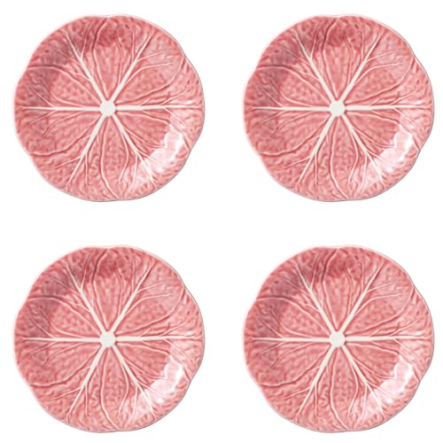 Bordallo Pinheiro Pink Cabbage Dessert Fruit Plate Set of 4 Leaf Motif Earthenware Handcrafted Portuguese Tableware Appetizer Pastry Dish for Fruit Salad, Cake, Gelato, Berries, Tart, Macarons 7.5 Bordallo Pinheiro Pink Cabbage Dessert Fruit Plate Set of 4 Leaf Motif Earthenware Handcrafted Portuguese Tableware Appetizer Pastry Dish for Fruit Salad, Cake, Gelato, Berries, Tart, Macarons 7.5