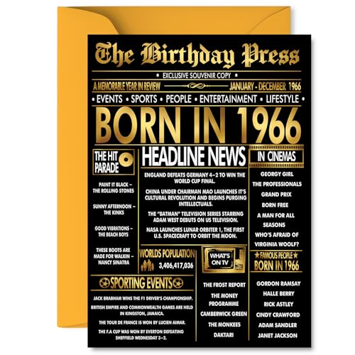 Gold 60th Birthday Card for Women and Men 5x7 Inch Bday Greeting Cards